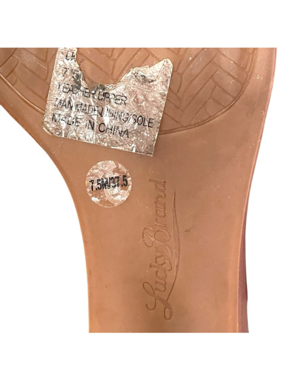 Lucky Brand Womens 7.5 Open Toe Slingback Platform Wedge Sandal Bootie Leather - Picture 10 of 14